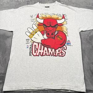 1993 Chicago Bulls Nba Finals Champions T-Shirt Mens X- Gray Cotton